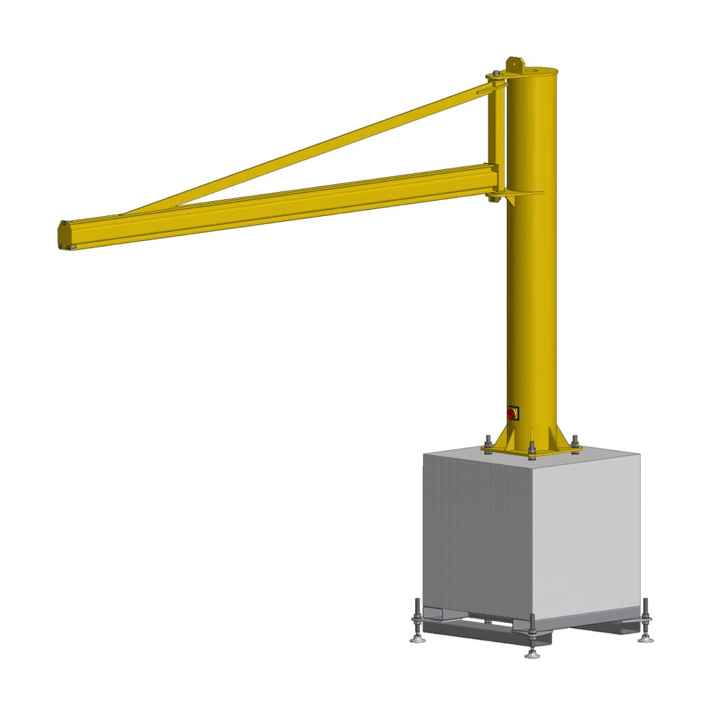 Pillar jib crane, overbraced, hollow section, 180 movable PFTC MOB