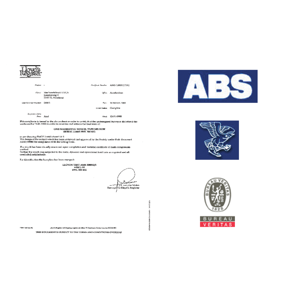 Classification certificates of LR, BV, ABS, GL, DNV, etc.