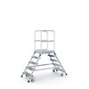 Mobile work platform, 2 side access, with aluminium treads and platform